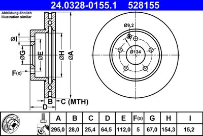 Brake Disc ATE 24.0328-0155.1