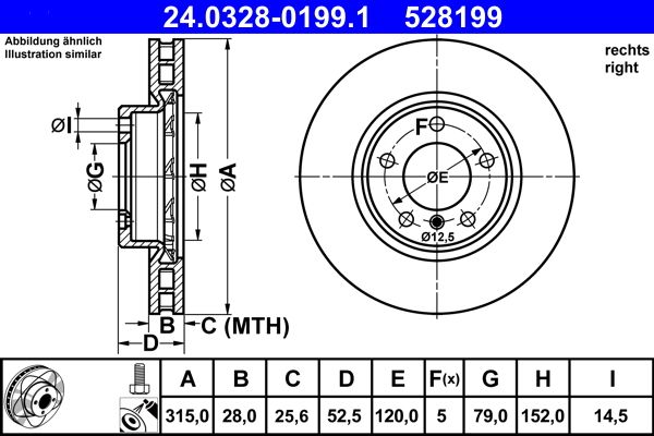 ATE 24.0328-0199.1 Brake Disc