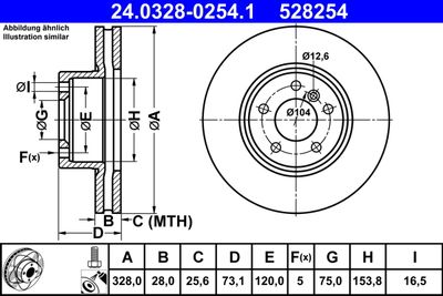 Brake Disc ATE 24.0328-0254.1