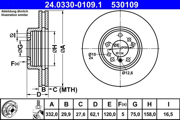 ATE 24.0330-0109.1 Brake Disc