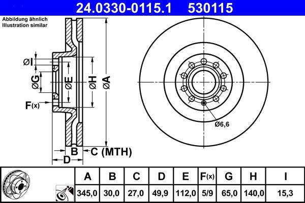 ATE 24.0330-0115.1 Brake Disc