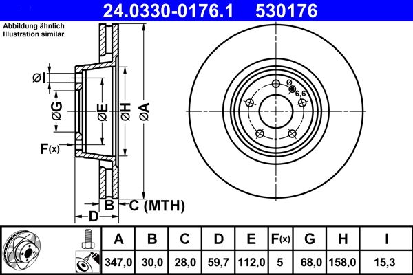 ATE 24.0330-0176.1 Brake Disc