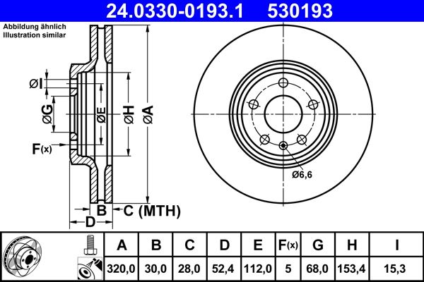 ATE 24.0330-0193.1 Brake Disc