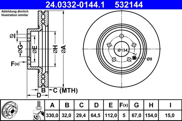 ATE 24.0332-0144.1 Brake Disc