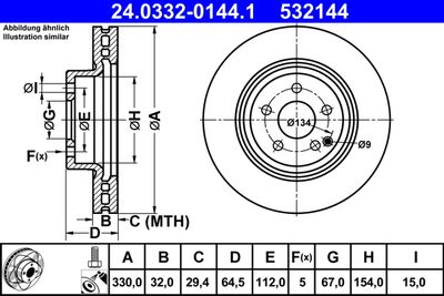 Brake Disc ATE 24.0332-0144.1