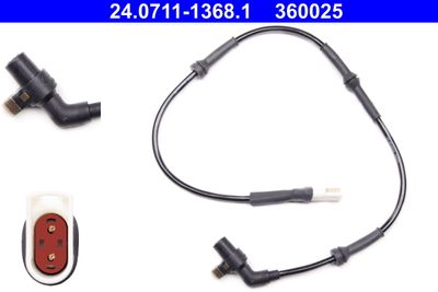 Sensor, wheel speed ATE 24.0711-1368.1