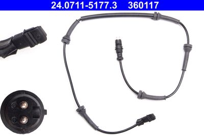 Sensor, wheel speed ATE 24.0711-5177.3