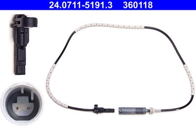 Sensor, wheel speed ATE 24.0711-5191.3