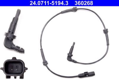 Sensor, wheel speed ATE 24.0711-5194.3