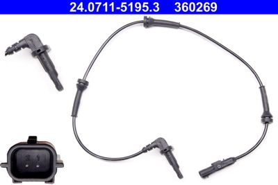 Sensor, wheel speed ATE 24.0711-5195.3