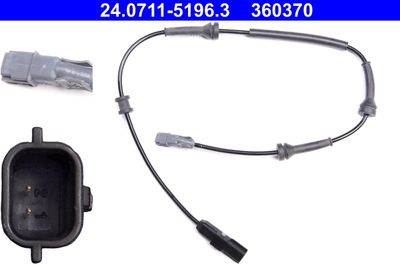 Sensor, wheel speed ATE 24.0711-5196.3