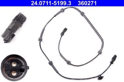 Sensor, wheel speed ATE 24.0711-5199.3