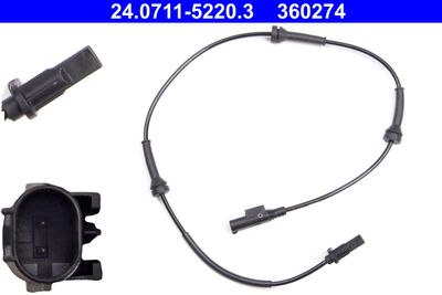 Sensor, wheel speed ATE 24.0711-5220.3