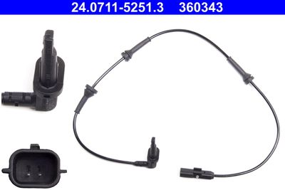 Sensor, wheel speed ATE 24.0711-5251.3