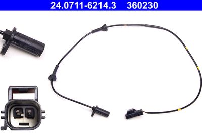 Sensor, wheel speed ATE 24.0711-6214.3