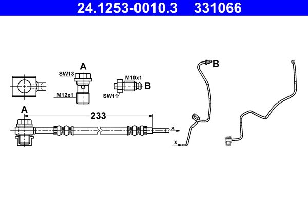 ATE 24.1253-0010.3 Brake Hose
