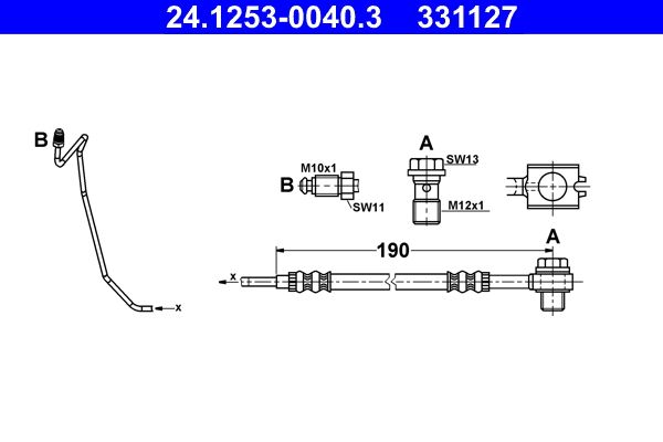 ATE 24.1253-0040.3 Brake Hose