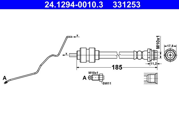 ATE 24.1294-0010.3 Brake Hose