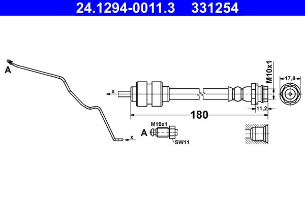 ATE 24.1294-0011.3 Brake Hose