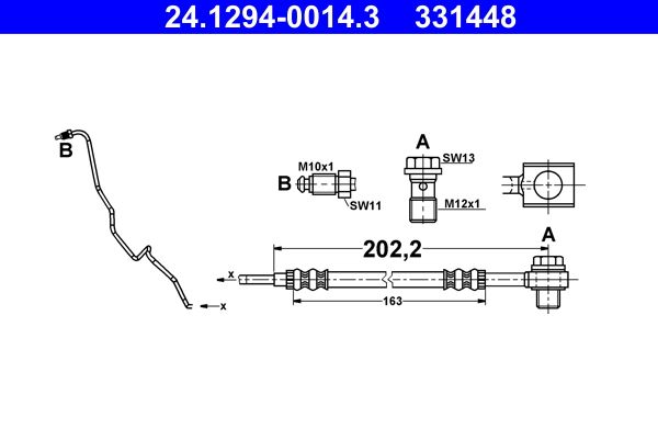 ATE 24.1294-0014.3 Brake Hose