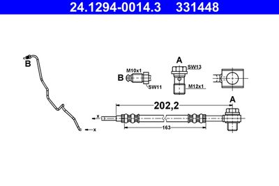 Brake Hose ATE 24.1294-0014.3
