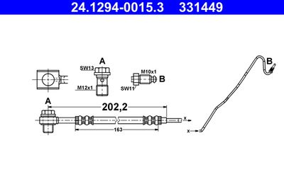 Brake Hose ATE 24.1294-0015.3