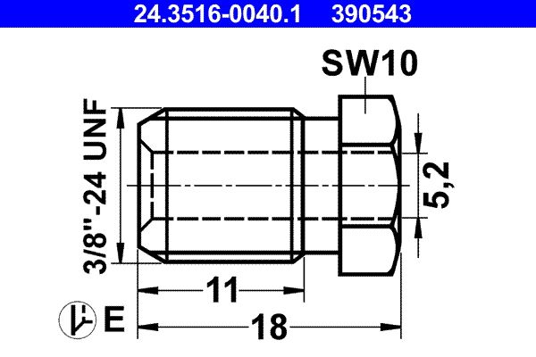ATE 24.3516-0040.1 Union Bolt