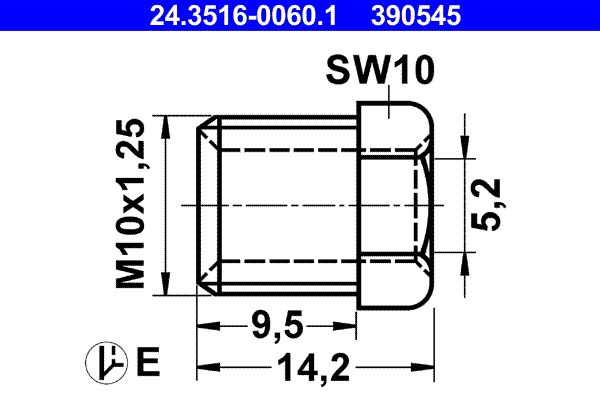 ATE 24.3516-0060.1 Union Bolt