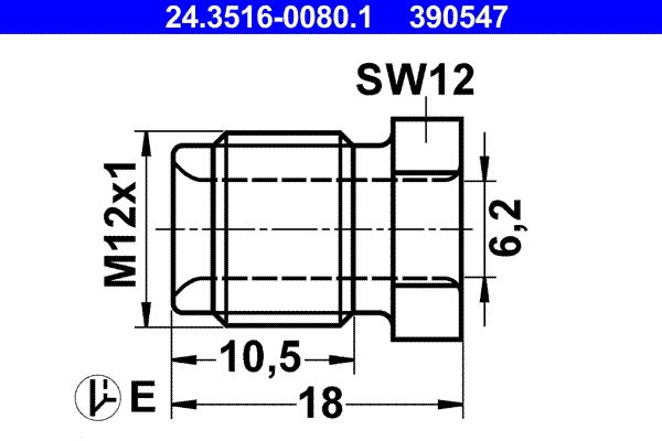 ATE 24.3516-0080.1 Union Bolt