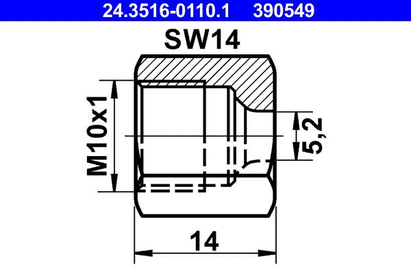 ATE 24.3516-0110.1 Union Nut