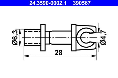 Holder, brake line ATE 24.3590-0002.1