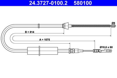Cable Pull, parking brake ATE 24.3727-0100.2