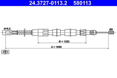 Cable Pull, parking brake ATE 24.3727-0113.2