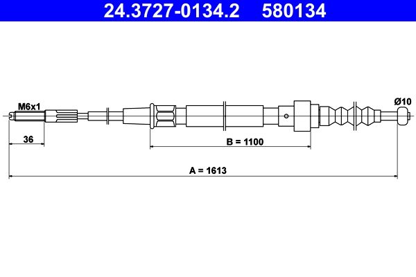 ATE 24.3727-0134.2 Cable Pull, parking brake