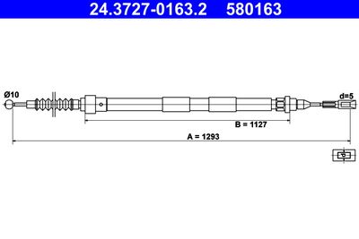 Cable Pull, parking brake ATE 24.3727-0163.2