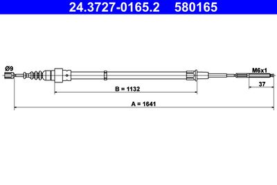 Cable Pull, parking brake ATE 24.3727-0165.2