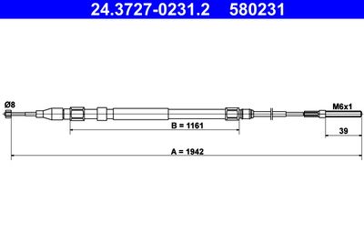 Cable Pull, parking brake ATE 24.3727-0231.2