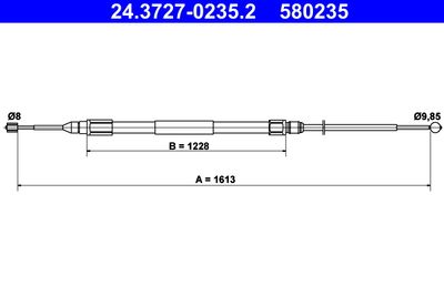 Cable Pull, parking brake ATE 24.3727-0235.2