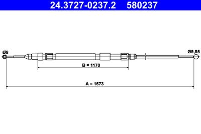 Cable Pull, parking brake ATE 24.3727-0237.2