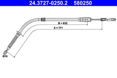 Cable Pull, parking brake ATE 24.3727-0250.2