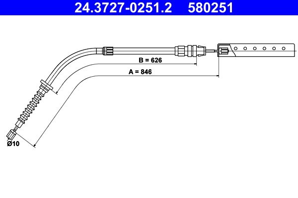 ATE 24.3727-0251.2 Cable Pull, parking brake