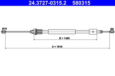 Cable Pull, parking brake ATE 24.3727-0315.2