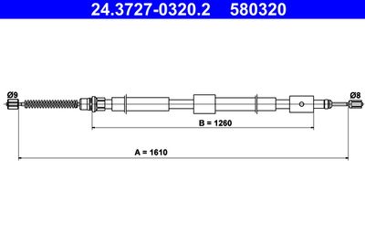 Cable Pull, parking brake ATE 24.3727-0320.2