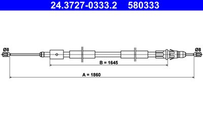 Cable Pull, parking brake ATE 24.3727-0333.2