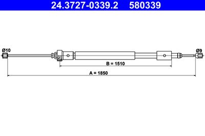 Cable Pull, parking brake ATE 24.3727-0339.2