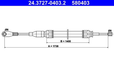 Cable Pull, parking brake ATE 24.3727-0403.2