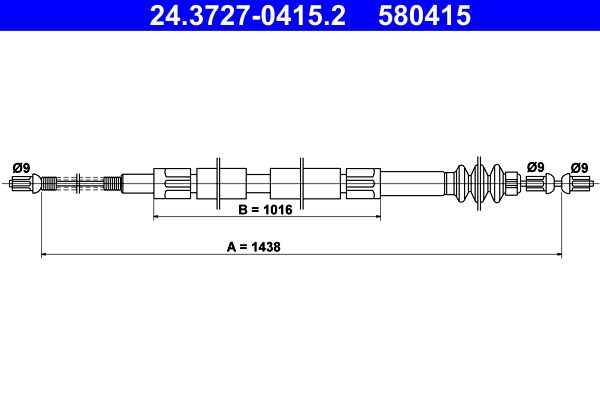 ATE 24.3727-0415.2 Cable Pull, parking brake