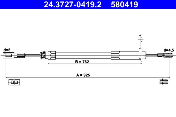 ATE 24.3727-0419.2 Cable Pull, parking brake