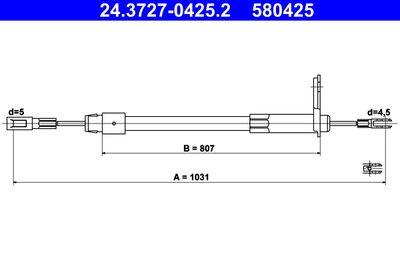 Cable Pull, parking brake ATE 24.3727-0425.2