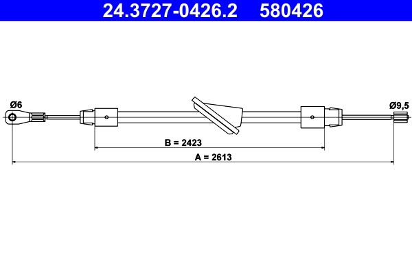 ATE 24.3727-0426.2 Cable Pull, parking brake